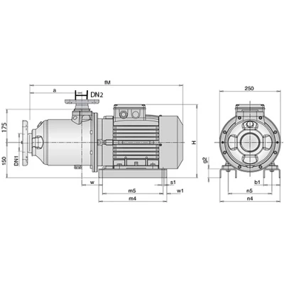 Насосы многоступенчатые Calpeda MXH-F поверхностные, корпус - нержавеющая сталь, мощность - 1.1-7.5кВт, напор - 15.7-81.5м, производительность - 400-1100л/мин, 380В