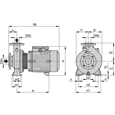 Насосы центробежные, моноблочные Calpeda NM 32L фланцевые, поверхностные, корпус - чугун, мощность - 2.2-7.5кВт, напор - 25.1-59.4м, производительность - 450-533л/мин, 380В