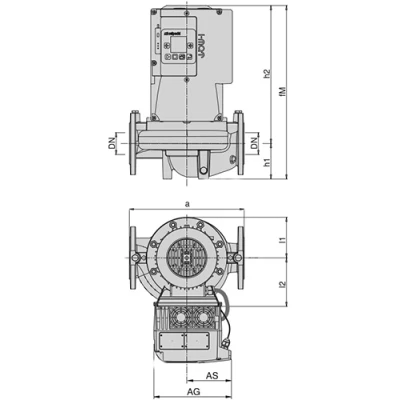 Насос циркуляционный Calpeda NR EI 40/200B поверхностный, корпус - чугун, мощность - 3кВт, напор - 40.2м, производительность - 350л/мин, 380В