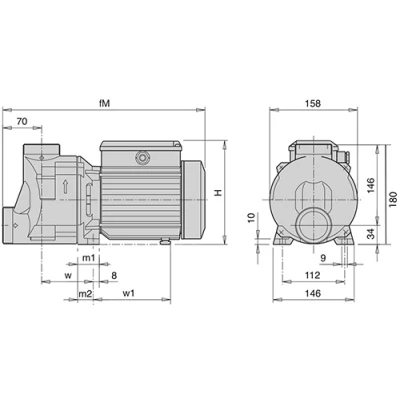 Насос самовсасывающий Calpeda SPAM 21/A поверхностный, корпус - термопластик, мощность - 0.55кВт, напор - 13.4м, производительность - 267л/мин, 220В