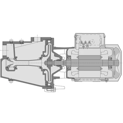Насосы моноблочные, самовсасывающие, центробежные Calpeda BNGM поверхностные, корпус - бронза, мощность - 1.5кВт, напор - 51.5-64.5м, производительность - 100-158л/мин, 220В