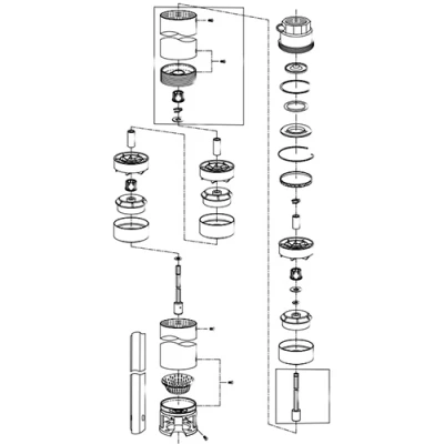 Насосы скважинные Calpeda 4SDP 16 погружные, корпус - сталь, мощность - 2.2-5.5кВт, напор - 39-99м, производительность - 400л/мин, 380В