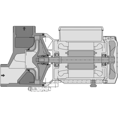 Насос самовсасывающий Calpeda SPAM 21/A поверхностный, корпус - термопластик, мощность - 0.55кВт, напор - 13.4м, производительность - 267л/мин, 220В