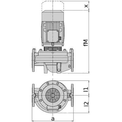Насос циркуляционный Calpeda NRM 50/125C поверхностный, корпус - чугун, мощность - 1500Вт, напор - 17.4м, производительность - 650л/мин, 380В