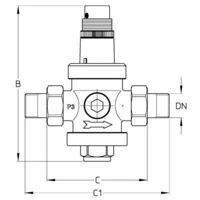 Редукторы Cimberio CIM 1420N Ду15 Ру25 под манометр, латунные, никелированные, НР/НР