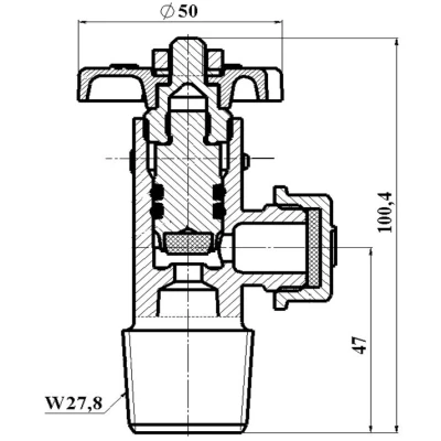 Вентиль баллона Цветлит ВБ-2 L=26 мм