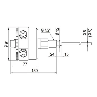 Датчик пыли INNOLEVEL IL-FS700E-MA-L400 G1/2″ Ру2, длина зонда - 400мм, температура - 90°C, напряжение - 24В,  выходной сигнал - 4-20мА, кабельные вводы - 2хM16