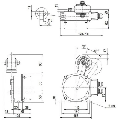 Датчик провисания конвейерной ленты INNOLEVEL IL-BWS температура - 75°C, корпус - алюминий, напряжение - 250В, IP65, 2 релейных выхода