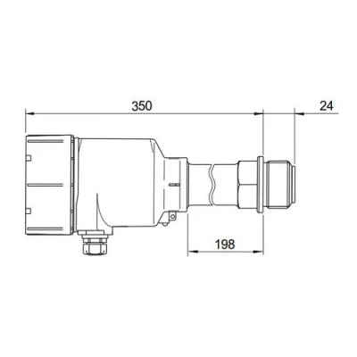 Датчик потока микроволновый INNOLEVEL IL-MP-FS-HT G1 1/2″ Ру25, температура - 250°C, корпус - алюминий, напряжение - 250В, зона действия до 1.2м, 2 кабельных ввода, выход - реле DPDT, регулир. задержка сигнала