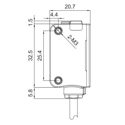 Датчик рефлекторный LANBAO PSE-PM4DNBR с поляризационным фильтром, прямоугольный, материал корпуса - пластик, красный свет - 640нм, выход - NPN, настройка - NO/NC, рабочая дистанция - 4м, напряжение - 30В, IP67, кабель - 2м