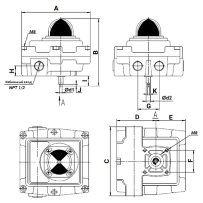 Блок концевых выключателей DN.ru APL-410N EX взрывозащищенный