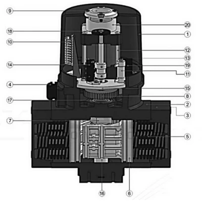 Эскиз деталировки электропривода DN.ru QTSA-N-030EM-O0-220VAC