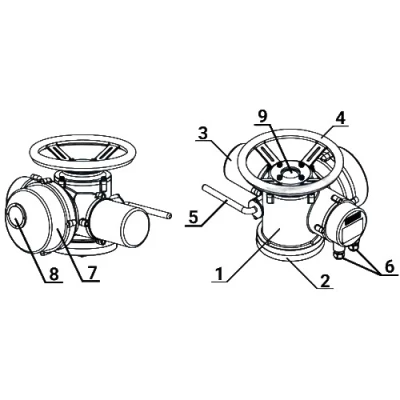 Электропривод многооборотный DN.ru MT-N-007M-O2-380VAC-У1 380В пятикулачковый, ОСТ-фланец тип А, крутящий момент 70Нм
