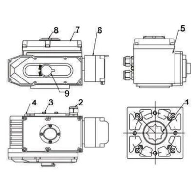 Электроприводы четвертьоборотные DN.ru QT-N-EM-B1-220VAC-У1 c датчиком обратной связи и входным управляющим сигналом 0-10В HARK