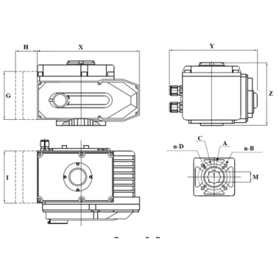 Электроприводы четвертьоборотные DN.ru QT-N-EM-B1-220VAC-У1 c датчиком обратной связи и входным управляющим сигналом 0-10В HARK