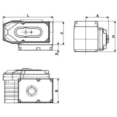 Электропривод четвертьоборотный DN.ru QT-N-060EM-O1-24VDC-У1 24В квадрат 22х22, F07/F10, 600Нм, HARK