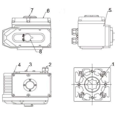 Эскиз деталировки электропривода DN.ru QT-N-008EM-O1-24VDC-У1