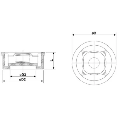 Клапаны обратные DN.ru VCS0031-Fb Ду15-100 Ру16 межфланцевые, пружинные, корпус - латунь, диск - нержавеющая сталь CF8/AISI 304