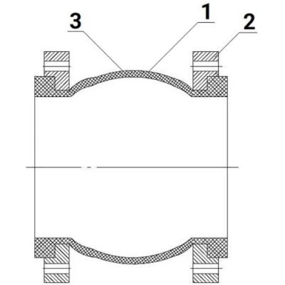 Компенсатор резиновый DN.ru CR-N25-F KRN Ду25 Ру10/16, резиновая вставка (корпус) - NBR, тип присоединения - фланцевый, материал фланцев - сталь углеродистая оцинкованная