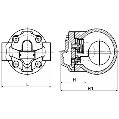 Конденсатоотводчики поплавковые DN.ru STF1331-T Ду15-25 Ру16 резьбовые, корпус - чугун GGG40