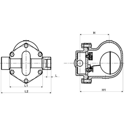 Конденсатоотводчики поплавковые DN.ru STF1331-T Ду32-50 Ру16 резьбовые, корпус - чугун GGG40