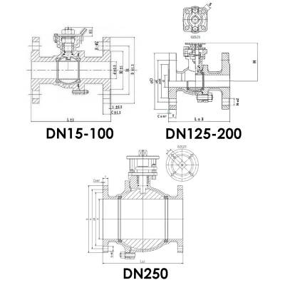 Краны шаровые DN.ru BV3232P(2pc)-FP-F-ISO-H Ду15-250 Ру16/40 полнопроходные двухходовые, нержавеющая сталь 316, фланцевые, уплотнение - PTFE, с пневмоприводом PA-DA, пневмораспределителем 4М310-08 220В NAMUR и БКВ APL-410N EX