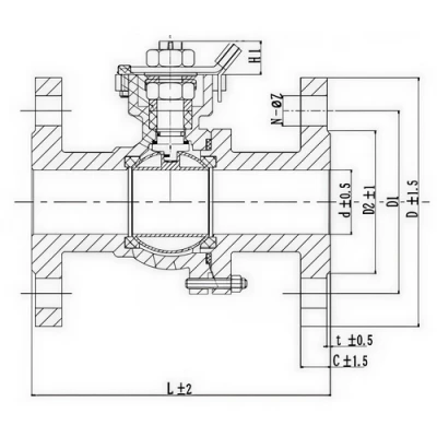 Кран шаровой DN.ru BV3232P(2pc)-FP-F-ISO-H Ду40 Ру16 полнопроходной фланцевый, корпус - нержавеющая сталь 316, уплотнение - PTFE, с пневмоприводом PA-DA-083, пневмораспределителем 4V320-08 220В, БКВ APL-410N EX и БПВ AFC2000