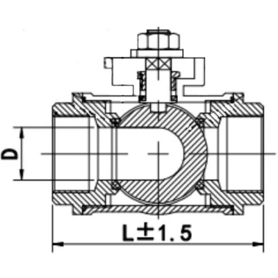 Краны шаровые DN.ru BV3232P(4pc)-SP-3WL-T-ISO-H Ду32-100 Ру40-63 3-ходовые L-тип стандартнопроходные, внутренняя резьба, корпус - нержавеющая сталь SS316, уплотнение - PTFE, с электроприводом DN.ru QT-N-EM-O1-380VAC-У1 HARK