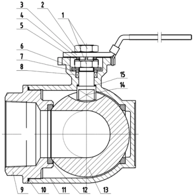 Краны шаровые DN.ru BV3232P(4pc)-SP-3WT-T-ISO-H Ду25-32 Ру63 ZGY, трехходовые T-тип неполнопроходные, резьбовые, материал корпуса - нержавеющая сталь CF8М/AISI 316 с ISO фланцем и рукояткой