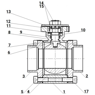 Кран шаровой DN.ru BV3232P(3pc)-FP-SW-ISO-H Ду65 Ру63 полнопроходной, корпус - нержавеющая сталь SS316, под приварку, с электроприводом DN.ru QT-N-008EM-O1-24VDC-У1 HARK