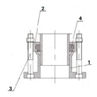 Муфта соединительная ПФРК DN.ru CCFS1212E-FS Ду100 Ру10/16, корпус - чугун GGG450-10, уплотнение - EPDM, обжимной диаметр 109-128мм TIAN