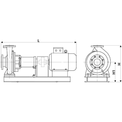 Насос центробежный, консольный DN.ru К80-50-168/2-С-АИР220/380/2-7,6 горизонтальный, корпус - чугун, мощность - 6.5кВт, напор - 30м, производительность - 750л/мин, 220/380В, с электродвигателем