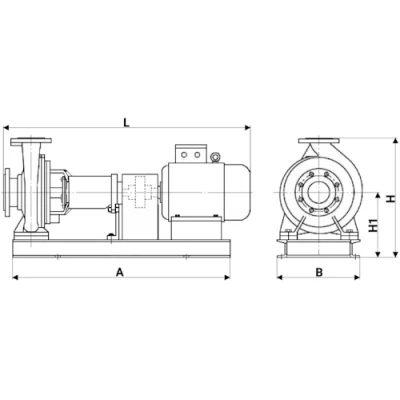 Насос центробежный, консольный DN.ru К125-125-125/2-С-АИР380/660/2-15 горизонтальный, корпус - чугун, мощность - 11кВт, напор - 20м, производительность - 2667л/мин, 380/660В, с электродвигателем