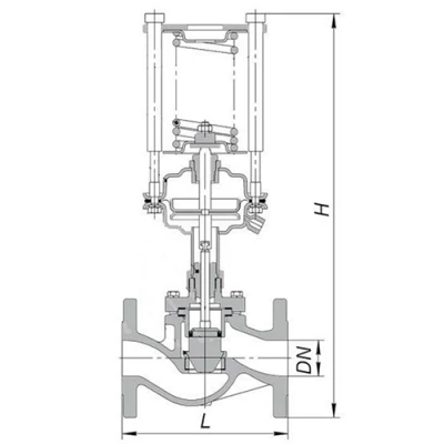 Регулятор давления до себя DN.ru PRB1135M-MA-F-NC Ду20 Ру16 Kv6.3 фланцевый, уплотнение - металл, корпус - чугун СЧ25, с мембранным приводом, диапазон настройки - 0.3-1.2МПа