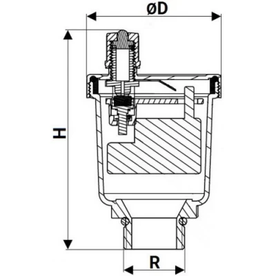 Воздухоотводчики поплавковые автоматические DN.ru AV31E-T Ду15 Ру10 корпус - нержавеющая сталь AISI 304, материал золотника - EPDM, тип присоединения - резьбовой, прямые