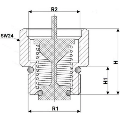 Клапаны отсекающие DN.ru VSAV0041E-T ВР/НР Ду15 Ру10 для монтажа автоматического воздухоотводчика, корпус - латунь HPb57-3, тип присоединения - резьбовой