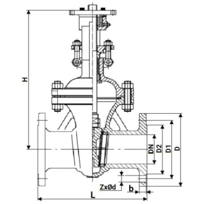 Задвижка клиновая 30нж941нж DN.ru GVWR2434M-2W-F-ОСТ Ду300 Ру16 фланцевая, клин - двухдисковый, шпиндель - выдвижной, корпус - нержавеющая сталь, уплотнение - металл, c ОСТ-фланцем, голым штоком, с электроприводом DN.ru MT-N-045EM-O2-380VAC-У1 380В