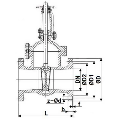 Задвижка клиновая 30нж941нж DN.ru GVWR2424M-2W-F-ОСТ Ду150 Ру16 фланцевая, корпус - сталь 12Х18Н9ТЛ, материал клина - сталь 12Х18Н9ТЛ, уплотнение - металл, GAIR, с электроприводом DN.ru MT-N-020EM-O2-220VAC-У1