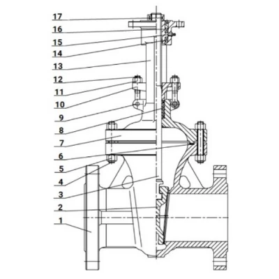 Задвижка клиновая 30с964нж DN.ru GVWR2121M-2W-F-ОСТ Ду200 Ру25 фланцевая, корпус - сталь 25Л, материал клина - сталь 25Л, уплотнение - металл, GAIR, с электроприводом DN.ru MT-N-030EM-O2-220VAC-У1