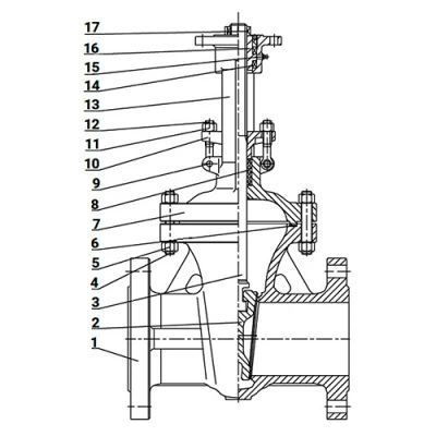 Задвижка клиновая 30с941нж DN.ru GVWR2121M-2W-F-ОСТ Ду80 Ру16 фланцевая, корпус - сталь 25Л, материал клина - сталь 25Л, уплотнение - металл, с ОСТ-фланцем, голым штоком, GAIR, с электроприводом DN.ru MT-N-020EM-O2-220VAC-У1 220В
