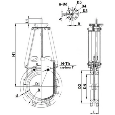 Задвижки шиберные DN.ru GVKN1331E-2W-Fb-ISO Ду300 Ру10 межфланцевые, корпус - чугун GGG40, шибер - нержавеющая сталь 304, уплотнение - EPDM, WENZ, с электроприводом многооборотным DN.ru MT-N-EM-O1-220VAC-У1 220В