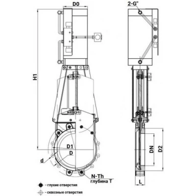 Задвижки шиберные DN.ru GVKR1331E-2W-Fb-2P Ду300 Ру6 WENZ межфланцевые, шпиндель - выдвижной, корпус - чугун GGG40, шибер - нерж.сталь 304, уплотнение - EPDM, с пневмоприводом, пн.распред 4V210-08 24В KUOIN, индук.датчиками LJ12A3-4-Z/EX 24В и БПВ AFC2000