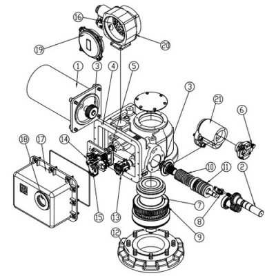 Эскиз деталировки электропривода ГЗ-ВБ.200/24 380В