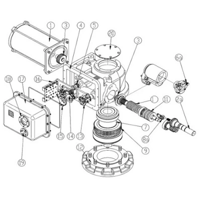 Эскиз деталировки электропривода ГЗ-А.100/24 220В