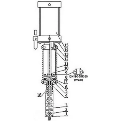 Задвижки шиберные DN.ru GVKR1331E-2W-Fb-2P Ду50-300 Ру6-10 межфланцевые, шпиндель - выдвижной, корпус - чугун, шибер — нерж.сталь 304, EPDM, с пневмоприводом, пн.распределителем 4V210-08 24В KUOIN, индукц.датчиками LJ12A3-4-Z/EX 24В и БПВ AFC2000