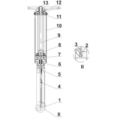 Задвижка шиберная DN.ru GVKR3232M-1W-Fb-S Ду150 Ру10 WENZ односторонняя, межфланцевая, шпиндель - выдвижной, корпус - нержавеющая сталь 316, шибер - нержавеющая сталь 316, уплотнение - металл, управление - штурвал