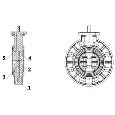 Затвор дисковый поворотный DN.ru WBV4242E-2W-Fb-ISO Дн200 Ру10 межфланцевый, корпус - НПВХ, диск - НПВХ, уплотнение - EPDM, с электроприводом DN.ru QT-N-008EM-O1-24VDC-У1 24В HARK