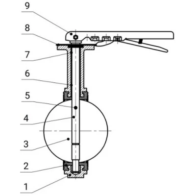 Затворы дисковые поворотные DN.ru WBV1413E-2W-Fb-ISO-H Ду40-300 Ру16 межфланцевые, корпус - чугун GGG50, диск - чугун GGG40, уплотнение - EPDM, с рукояткой, красные