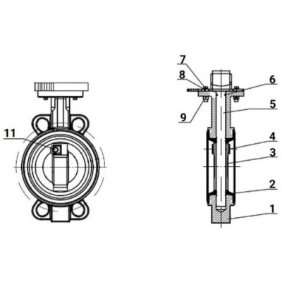 Затворы дисковые поворотные DN.ru WBV1631E-2W-Fb-ISO-H Ду125 Ру25 межфланцевые, корпус - чугун QT450, диск - нержавеющая сталь 304, уплотнение - EPDM, с пневмоприводом DN.ru PA-DA-105-1, пневмораспределителем 4V320-10 220В и БКВ APL-410N EX