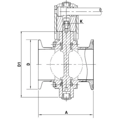 Затворы дисковые поворотные DN.ru WBV3131E-2W-W-H Ду125-150 Ру10, пищевая нержавеющая сталь 304, уплотнение - EPDM, под приварку, с пневмоприводом DN.ru PA-DA-108 двойного действия